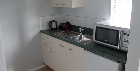 kitchenette with microwave fridge and tea-coffee making facilities