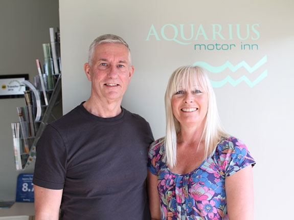 your hosts at Aquarius Motor Inn - Martyn (Kim) and Paula Brown